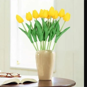 Yapay 10'lu Islak Lale Buketi Gerçeksi Doku Düğün Nişan Söz Kız Isteme Çiçeği