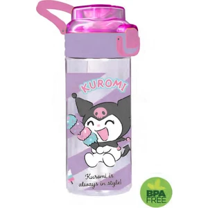 Cg Kids Kuromi Temalı Kilitli Kapak Pipetli 500ML Matara Suluk Okul