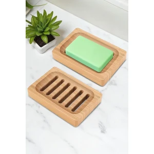 OK Wood 2'li Doğal Ahşap Sabunluk Seti | Su Tahliyeli El Yapımı Sabun Kabı – Lüks ve Şık Banyo Aksesuarı