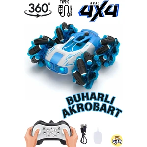 Oyuncak 4x4 Buhar Atan Şarjlı Full Fonksiyon Uzaktan Kumandalı Akrobat Araba Duman Atar Typc-E Şarj