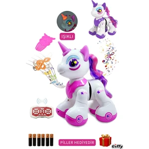Oyuncak Uzaktan Kumandalı Unicorn At Pony,sesli,ışıklı,pilli(Pil Hediye),interaktif, Full Fonksiyon