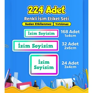 Okul Kreş Kişiye Özel Isim Etiket Seti - Model 599