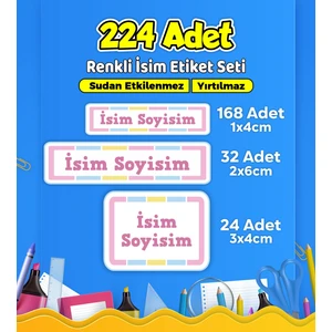 Okul Kreş Kişiye Özel Isim Etiket Seti - Model 590