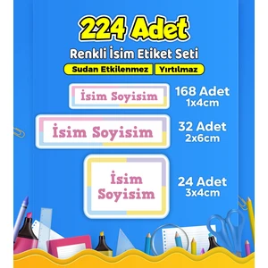 Okul Kreş Kişiye Özel Isim Etiket Seti - Model 594