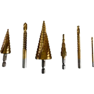 Tools 6 Parça Spiral Oval Kesim Kademeli Matkap Ucu Sac Delme Hss Titanyum
