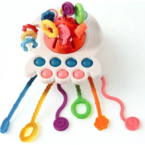 Montessori Stili Bebek Duyusal Gelişim Eğitici Oyuncağı (Silikon Ipli)
