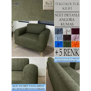 Süet Detaylı Angora Kumaş Tekli Komple Giydirme Tekli & Berjer , Bohem, Porto, Vb Model Koltuk Kılıfı