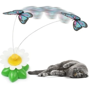 Hareketli Dönen Kelebek - Kedi Oyuncağı ( Pille Çalışır)