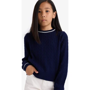 Kız Çocuk Okul Standart Fit Bisiklet Yaka Triko Kazak E7740A825AU