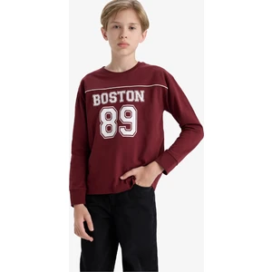 Erkek Çocuk Bisiklet Yaka Baskılı Uzun Kollu Okul Tişörtü F2708A825AU