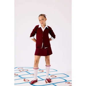 Kız Çocuk V Yaka Düğmeli Okul Triko Hırkası E7708A825AU