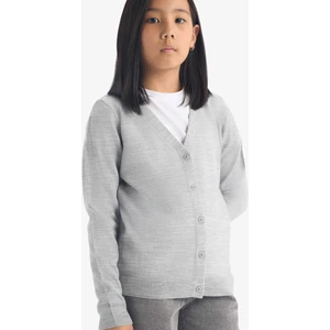 Kız Çocuk V Yaka Düğmeli Okul Triko Hırkası E7708A825AU