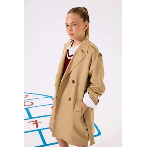 Kız Çocuk Okul Kemerli Cepli Trençkot E7642A825AU