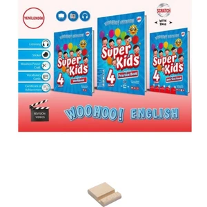 Kırmızı Beyaz Yayınları 4. Sınıf Woohoo English Süper Kids 3lü Set ve Telefon Tutucu