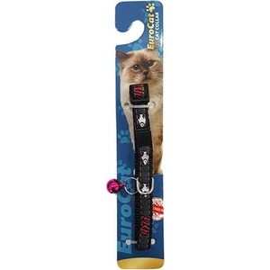 Eurocat Balık Desenli Kedi Boyun Tasması Siyah 10 Mm 28 Cm