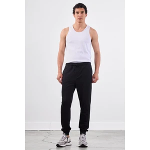 Siyah Bağcıklı Erkek Regular Fit Eşofman Altı