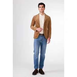 Bej Kadife Torba Cep Slim Fit Erkek Ceket