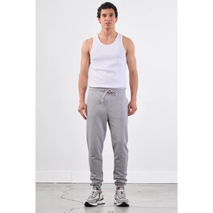 Gri Bağcıklı Erkek Regular Fit Eşofman Altı