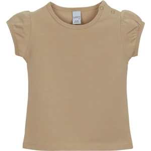 Sütlü Kahve Basic Kız Bebek Çıtçıtlı Sıfır Yaka Karpuz Kol Tişört