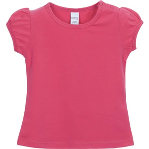 Fuşya Basic Kız Bebek Çıtçıtlı Sıfır Yaka Karpuz Kol Tişört