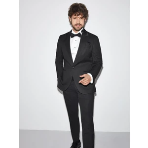 Siyah Erkek Modern Fit Mono Yaka Smokin Takım