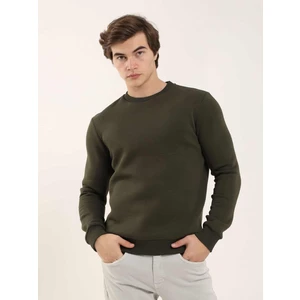Haki Erkek Regular Fit Bisiklet Yaka Sweatshirt