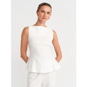 50281 Peplum Top-Ekru