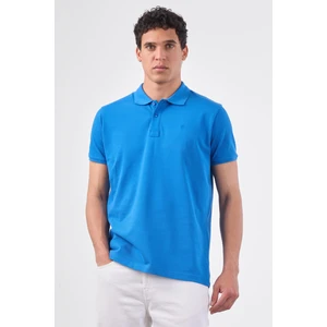 Saks Polo Yaka Pamuklu Düz Renk Slim Fit Erkek T-shirt