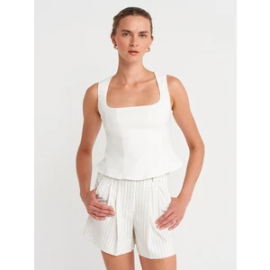 50860 Peplum Korse Top-Ekru
