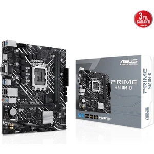 ASUS PRIME H610M-D Intel H610 LGA1700 DDR5 5600 HDMI VGA M2 USB3.2 COM mATX 96GB
