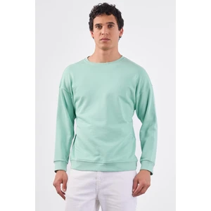 Mint Yeşili Bisiklet Yaka Regular Fit Erkek Sweatshirt