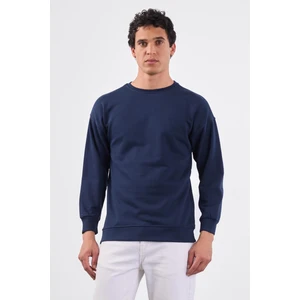 Lacivert Bisiklet Yaka Regular Fit Erkek Sweatshirt