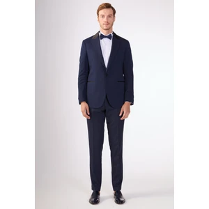 Lacivert Erkek Modern Fit Mono Yaka Smokin Takım