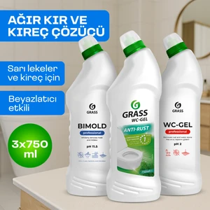 Hijyenik Banyo Seti (3'lü) - Klozet & Fayans Temizleyici + Küf Önleyici | Antibakteriyel | Sarı Leke Çözücü | Hoş Kokulu