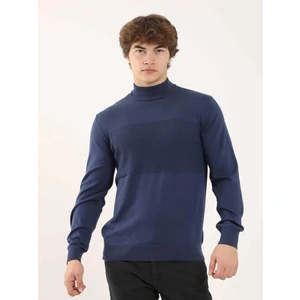 İndigo Erkek Regular Fit Desenli Dik Yaka Triko