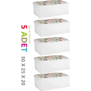 5'li Set Orta Boy 50X25X20CM Kıyafet&baza Altı&dolap Içi Düzenleyici Çocuk Hurç Sevimli Desenli