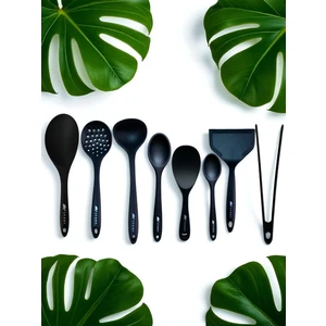Isıya Dayanıklı Silikon Kevgir Kepçe Spatula Kaşık Maşa Seti (30-28-22-20 Cm) 8 Parça
