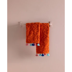 Madame Coco Giverny 2'li %100 Pamuk El Havlusu - Turuncu - 30X40 cm