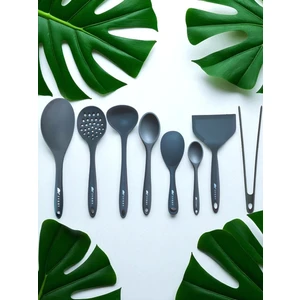 Isıya Dayanıklı Silikon Kevgir Kepçe Spatula Kaşık Maşa Seti (30-28-22-20 Cm) 8 Parça