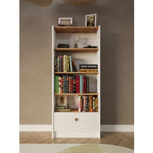 Bohem 5 Raflı Kapaklı Kitaplık Mdf Dekoratif Kapak Dekoratif Kitaplık