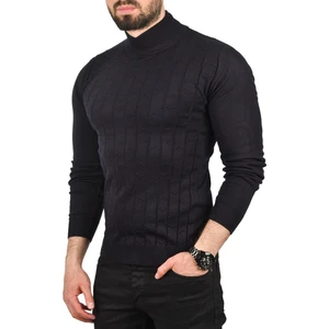 Çizgi Desenli Tüylenme Yapmayan Yarım Balıkçı Yaka Triko Kazak 2505501