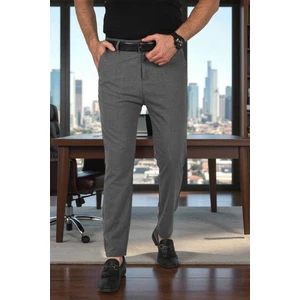 Italyan Kesim Tüylenmez Likralı Spor Pantolon Esnek Kumaş Bilek Boy Boru Paça Klasik Pantolon 2502005