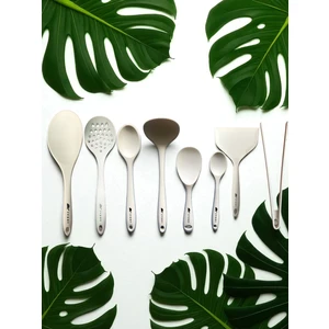 Isıya Dayanıklı Silikon Kevgir Kepçe Spatula Kaşık Maşa Seti (30-28-22-20 Cm) 8 Parça