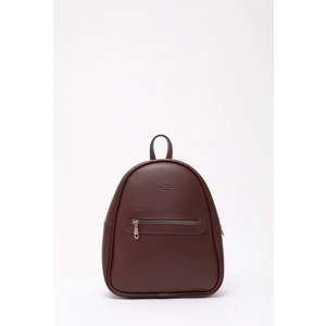 Shaka Bordo Shk200  Deri 2 Bölmeli Fermuarlı Yazılı Kolon Askılı Sırt Çantası U:26 E:22 G:9 Cm