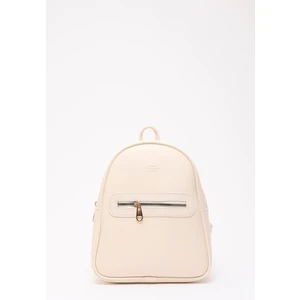 Shaka Krem Shk200  Deri 2 Bölmeli Fermuarlı Yazılı Kolon Askılı Sırt Çantası U:26 E:22 G:9 Cm