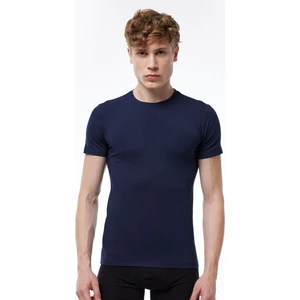 Erkek Lacivert Yuvarlak Yaka Kısa Kollu Modal T-shirt Body 030