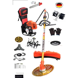 Pro Alman Benzinli Sırt Tırpan Ot Çalı Biçme Toprak Çapalama Makinesi Dal Budama