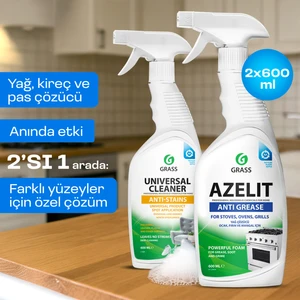 Ev Temizlik Duo (Azelit Yağ Sökücü + Universal Temizleyici) - Mutfak, Banyo, Cam, Parke Için Çok Amaçlı Set | Hızlı Etkili | Kokusuz | Eldiven Hediye