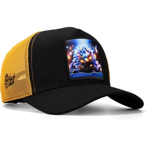 Kirpi Logolu Siyah-Sarı Trucker Şapka