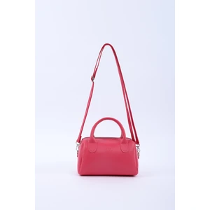 Fuşya SHK184 Suni Deri ,fermuarlı Tek Bölmeli ,askılı El, Kol ve Omuz Çantası